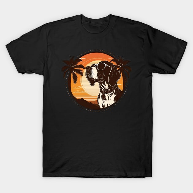 Pointer dog with sunglasses T-Shirt by JayD World